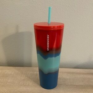 Starbucks Tumbler Color Wave Red Aqua Blue Cold Cup Venti 24oz Summer 2020